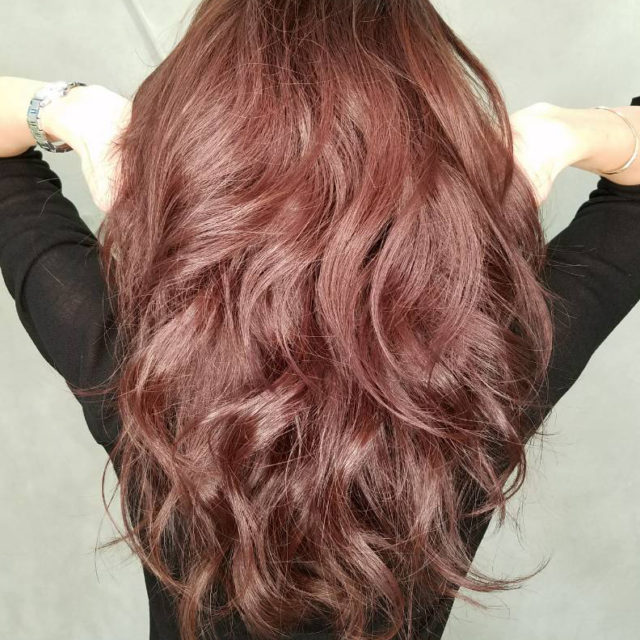 ピンクブラウンのカラーリング Rock Hair Design